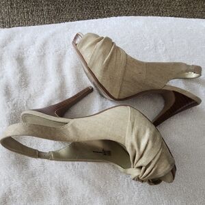 Beige Women's Slingback Heels By Audrey Brooks